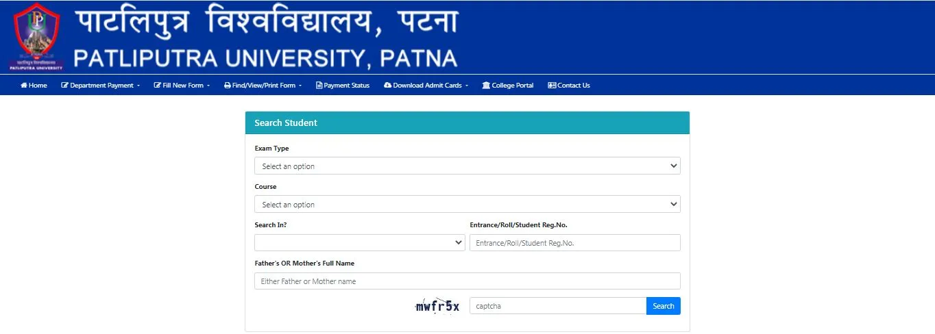 Ppu Ug Part Exam Form Online Apply Best Link