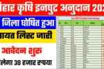 Bihar Krishi Input Anudan 2024 Panchayat List Pdf