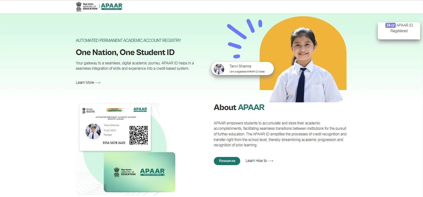 Apaar ID Card Registration 2025 Online Apply