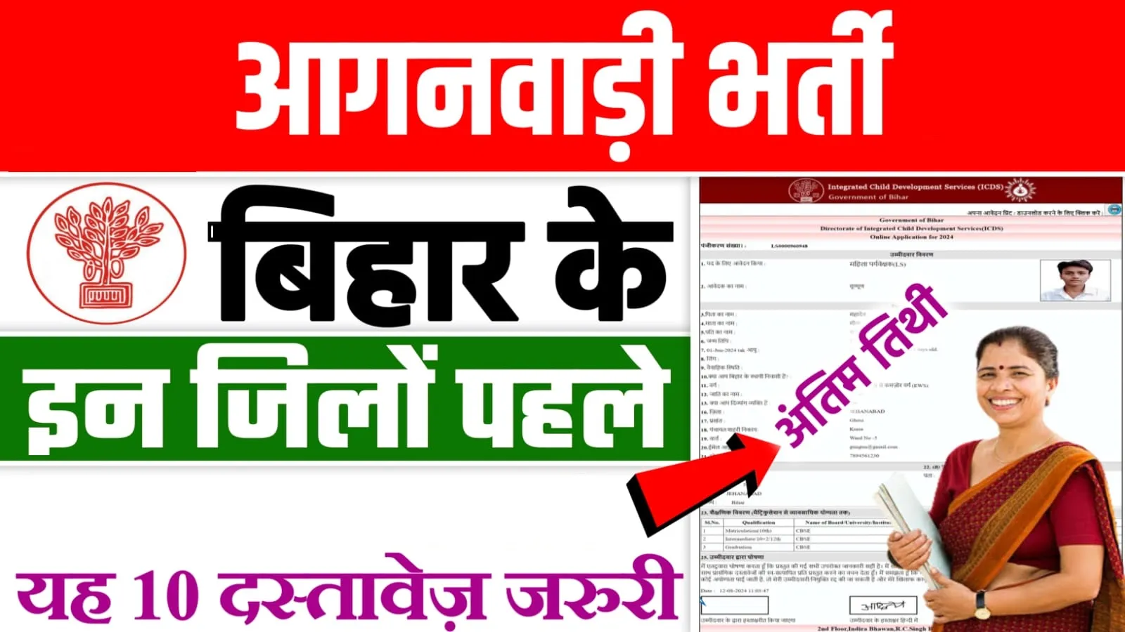 Bihar Anganwadi Vacancy 2025 New Jobs (All District) Online