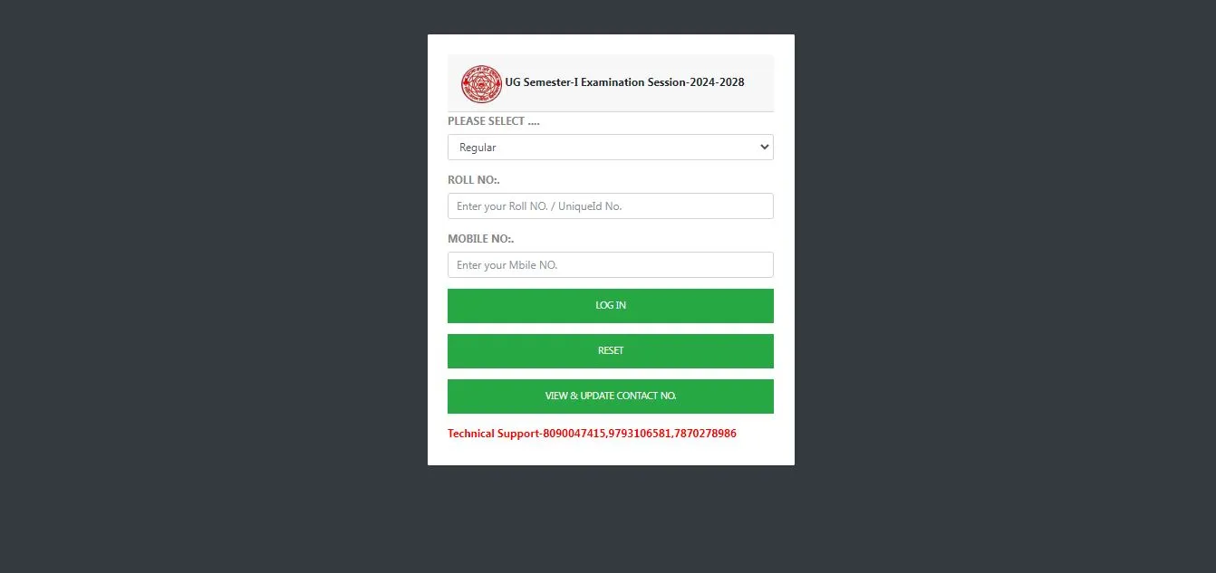 LNMU UG 1st Semester Exam Form 2024-28 Online Apply