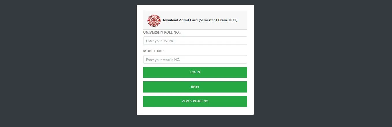 LNMU UG 1st Semester Admit Card 2025 Download Link