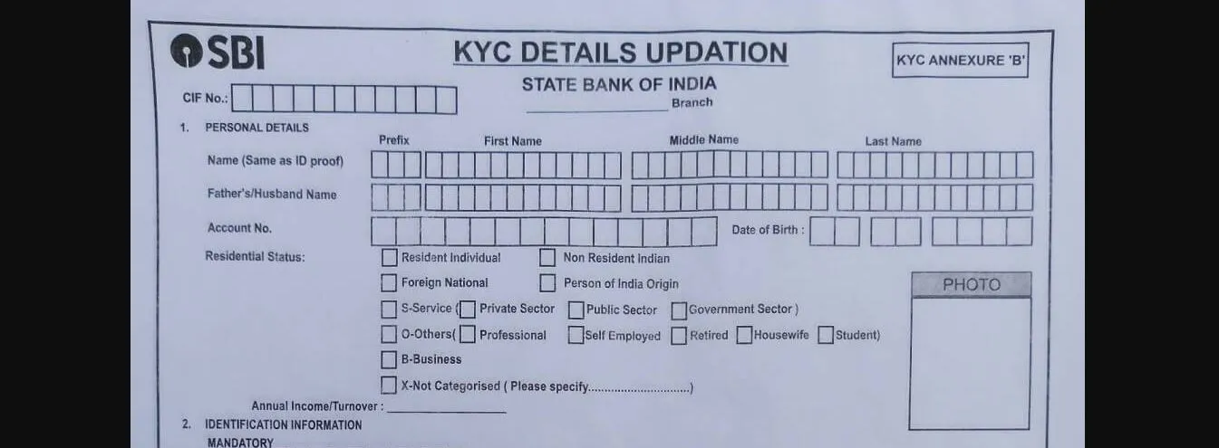 SBI KYC Updation Form PDF Download A Complete Guide