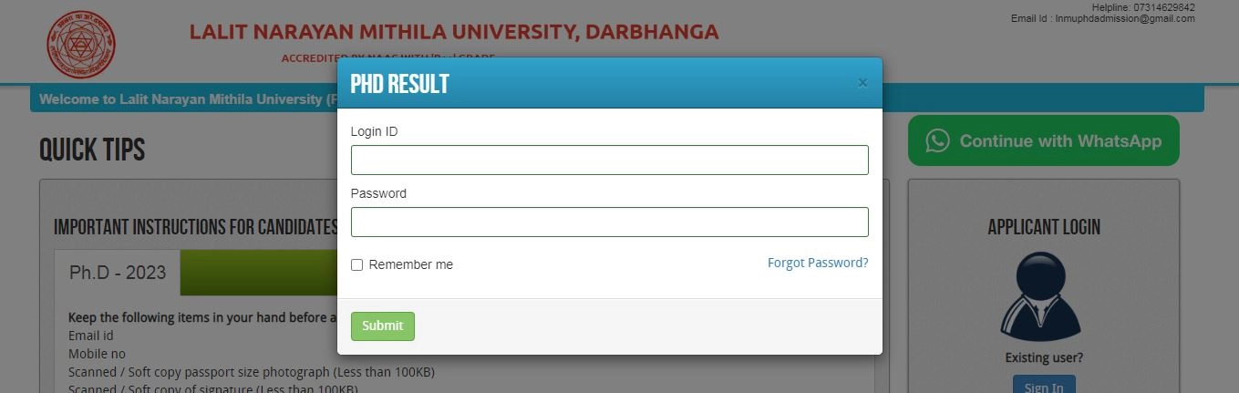 LNMU PhD Result 2025 Check Score Card