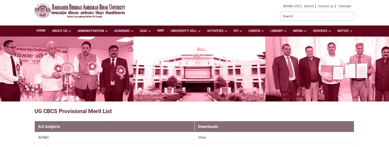 (Bihar University) BRABU UG Merit List 2025 Download Pdf & Cut Off Marks