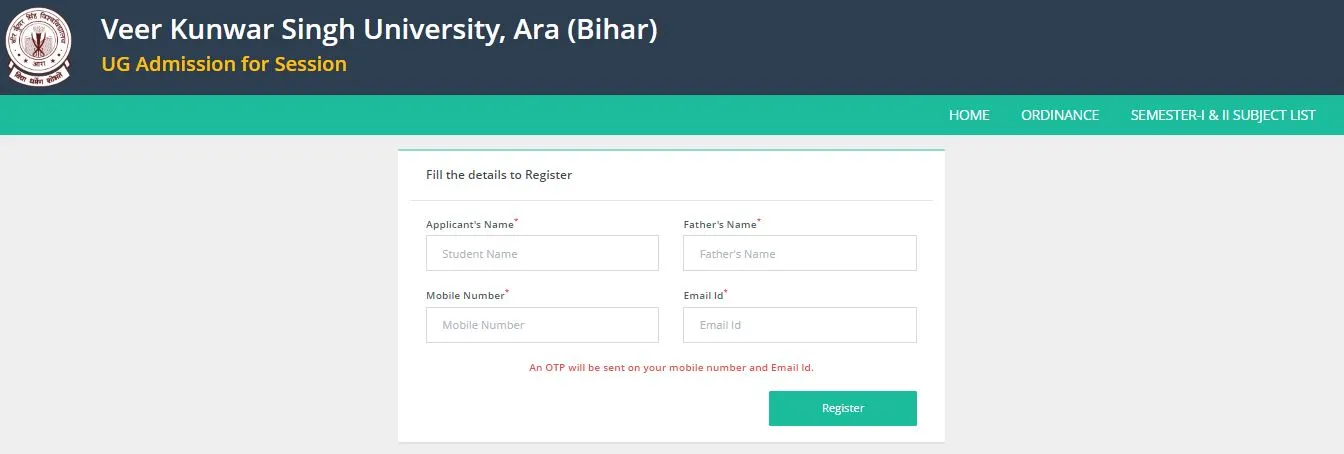 VKSU UG Admission 2025-29 Online Application Form