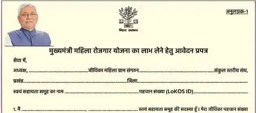 Mukhyamantri Bihar Mahila Rojgar Yojana Form Bihar PDF Download