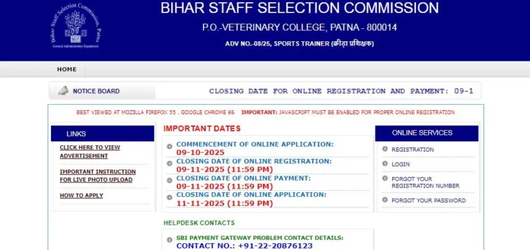 Bihar BSSC Inter Level Vacancy 2025: Apply Online for 23,175 Recruitments Before November 27