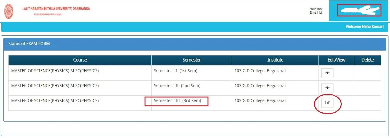 एलएनएमयू पीजी तृतीय सेमेस्टर परीक्षा फॉर्म 2025 सर्वश्रेष्ठ लिंक | LNMU PG 3rd Semester Exam Form 2025 Best Link