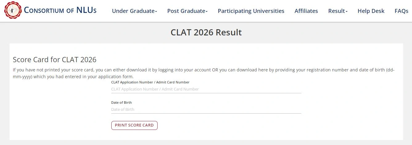 CLAT रिजल्ट 2026, स्कोर कार्ड और मार्क्स चेक करने के लिए सबसे अच्छा लिंक | CLAT Result 2026 Check Score Card and Cut Off Marks Best Link
